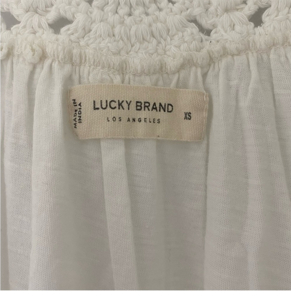 Lucky Brand white crochet cotton shirt blouse - Picture 10 of 11